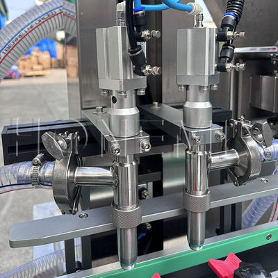 Máquina de enchimento automática de engrenagens, bomba de engrenagem, loção de banho, duas cabeças, material de alimentação pneumático