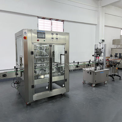 Máquinas de enchimento de líquido de garrafas de molho de 220V Controle PLC Design à prova de vazamento