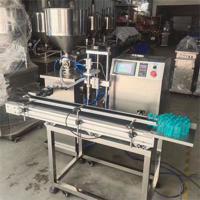 Máquina de enchimento de garrafas de shampoo semiautomática vertical com transportador