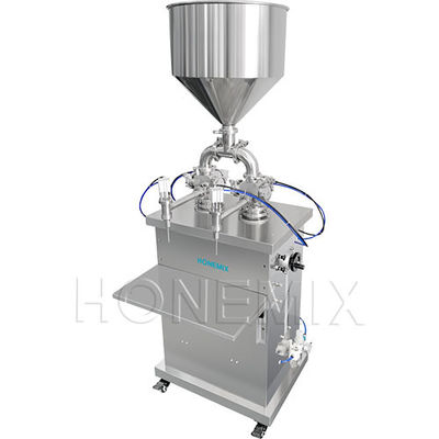 Máquina de enchimento de pistão vertical Máquina de enchimento de creme de controlo pneumático 2 cabeças