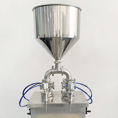 Máquina de enchimento de pistão vertical Máquina de enchimento de creme de controlo pneumático 2 cabeças